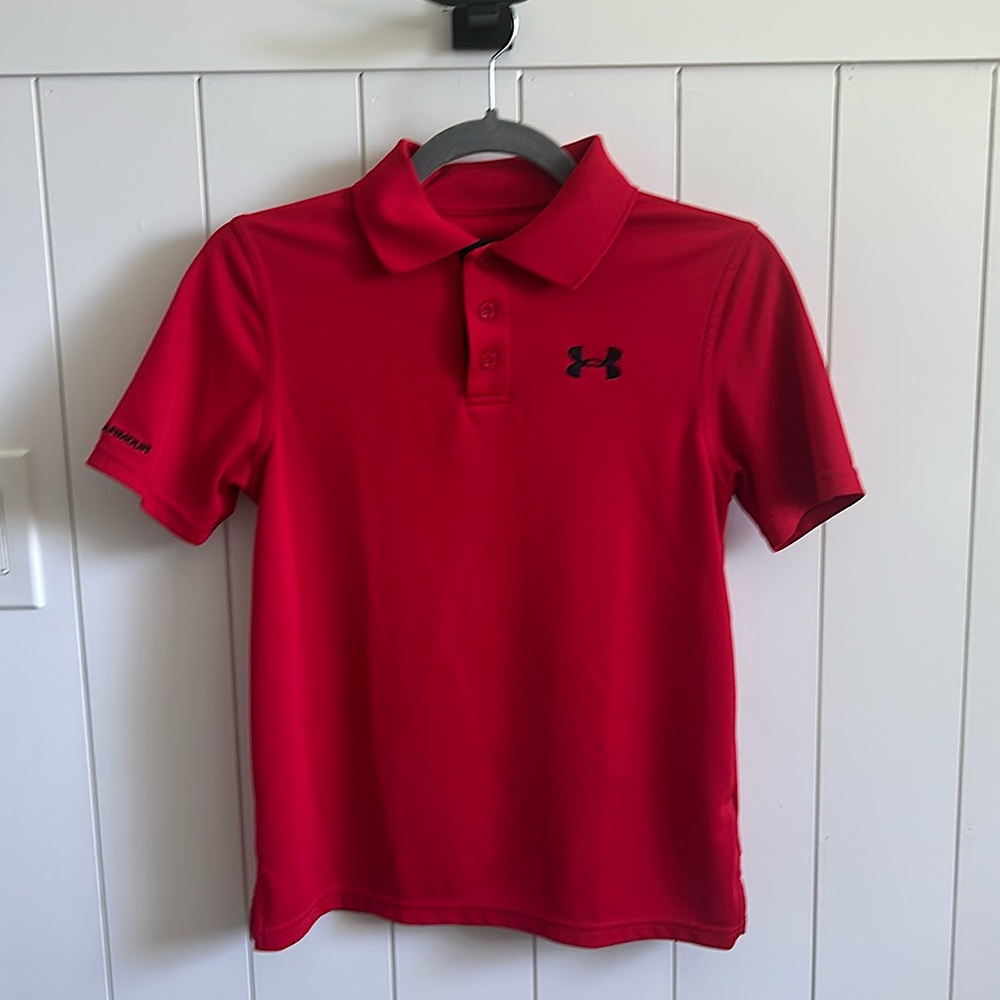 Under Armour Red Athletic Polo Shirt - YM
